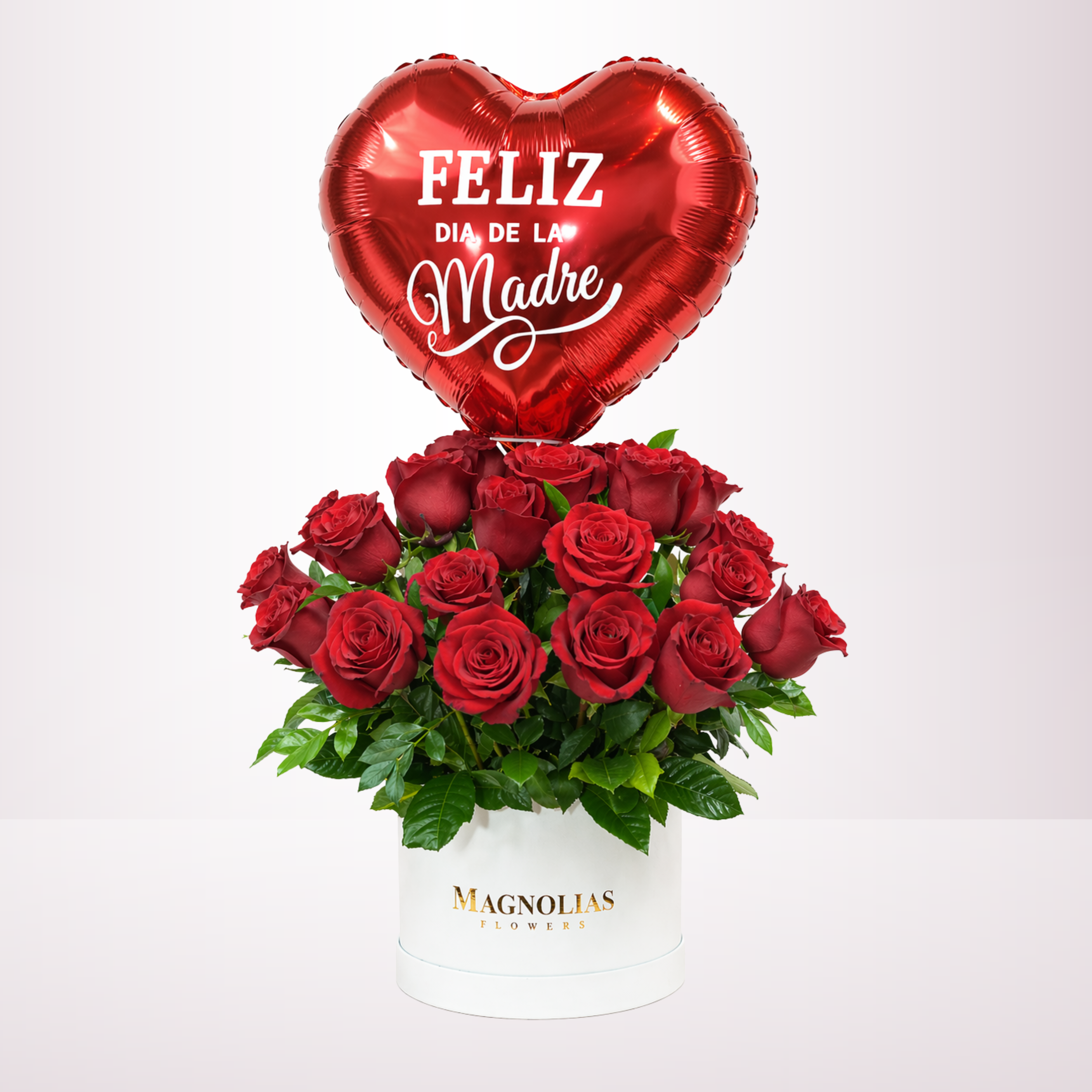 BOX DE 24 ROSAS Y GLOBO GRANDE - SUPER MAMA