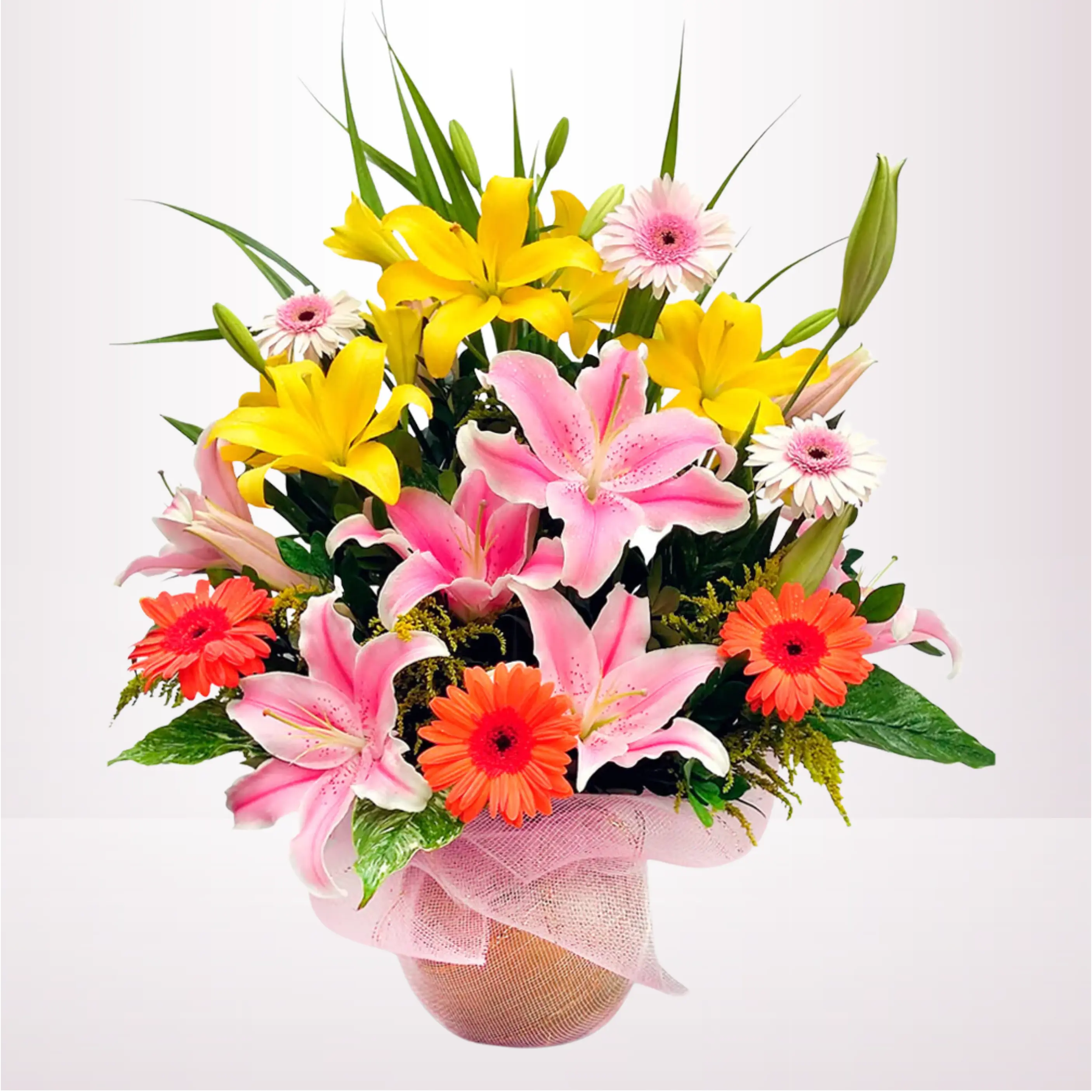 ARREGLO LILIUMS Y GERBERAS