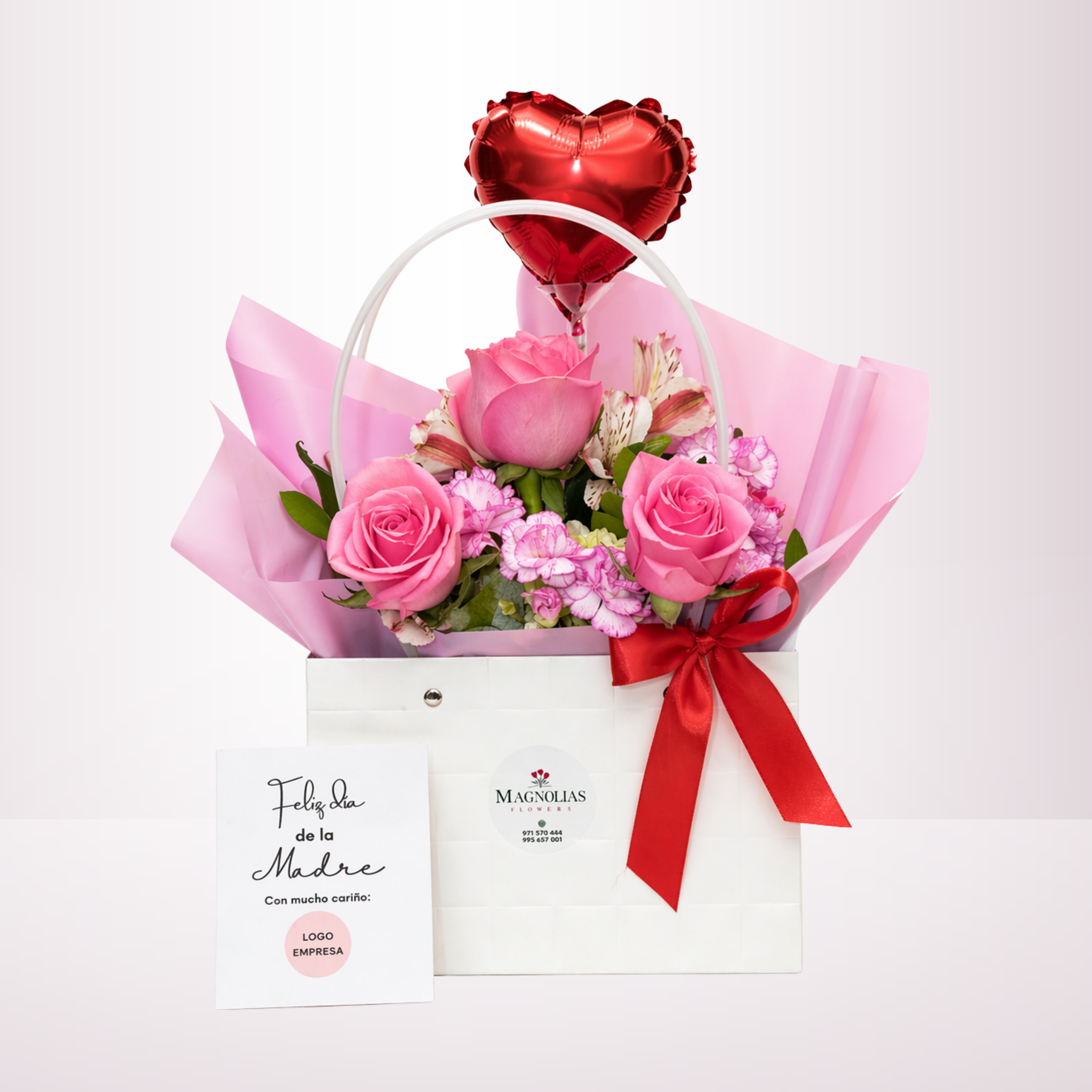 BOX DE 3 ROSAS CON GLOBO - SUSPIRO