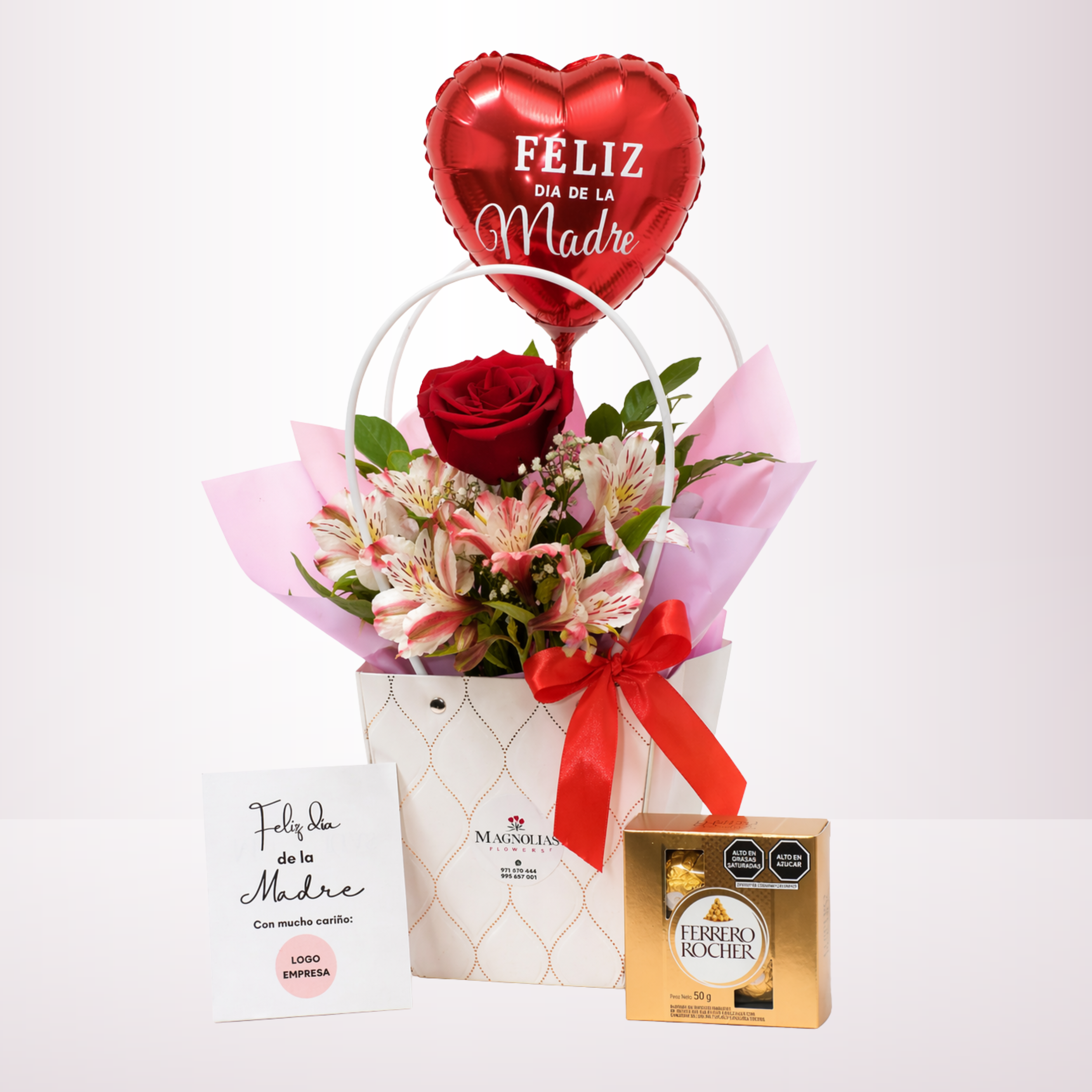 BOX CON ROSA Y GLOBO - UNICA