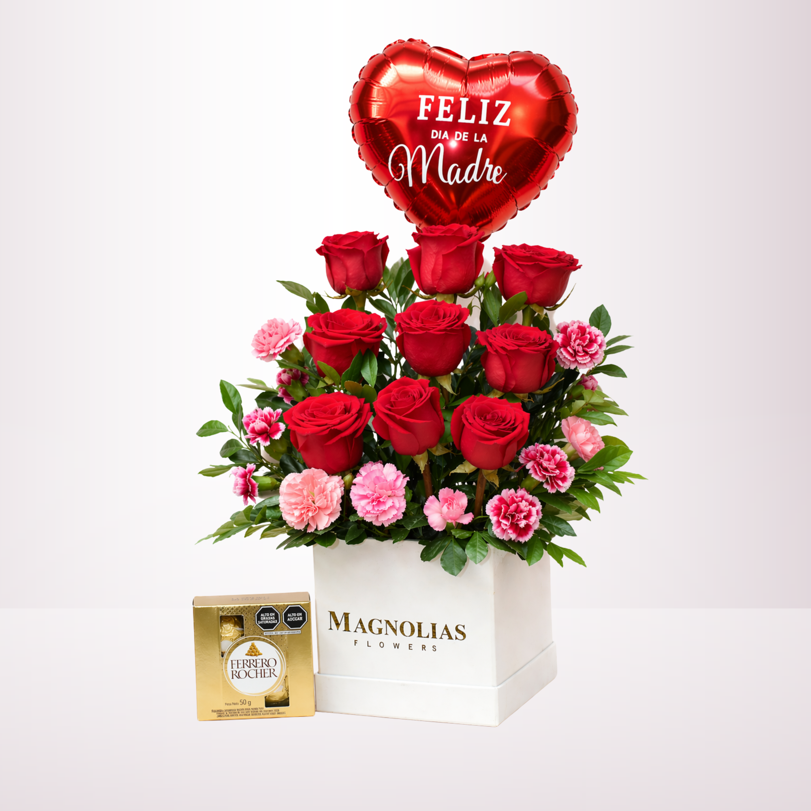 BOX DE 09 ROSAS CON GLOBO - BX09