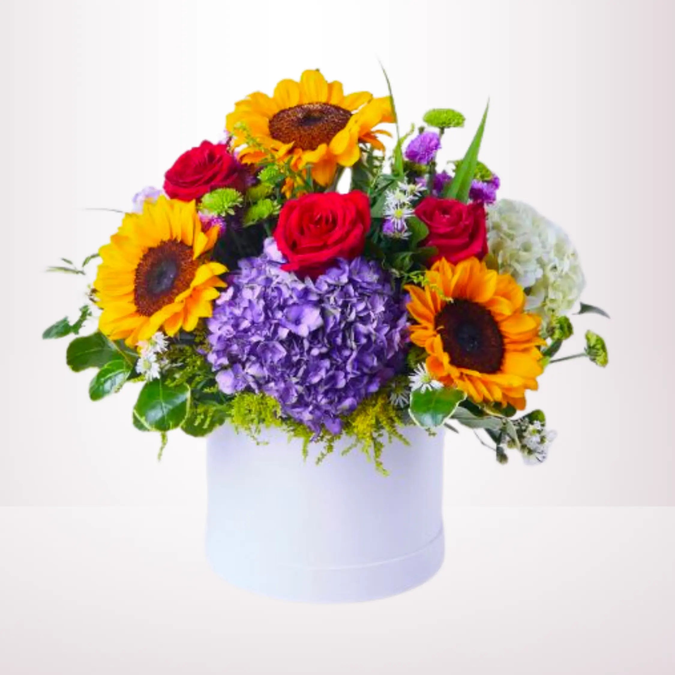 BOX DE GIRASOLES Y ROSAS