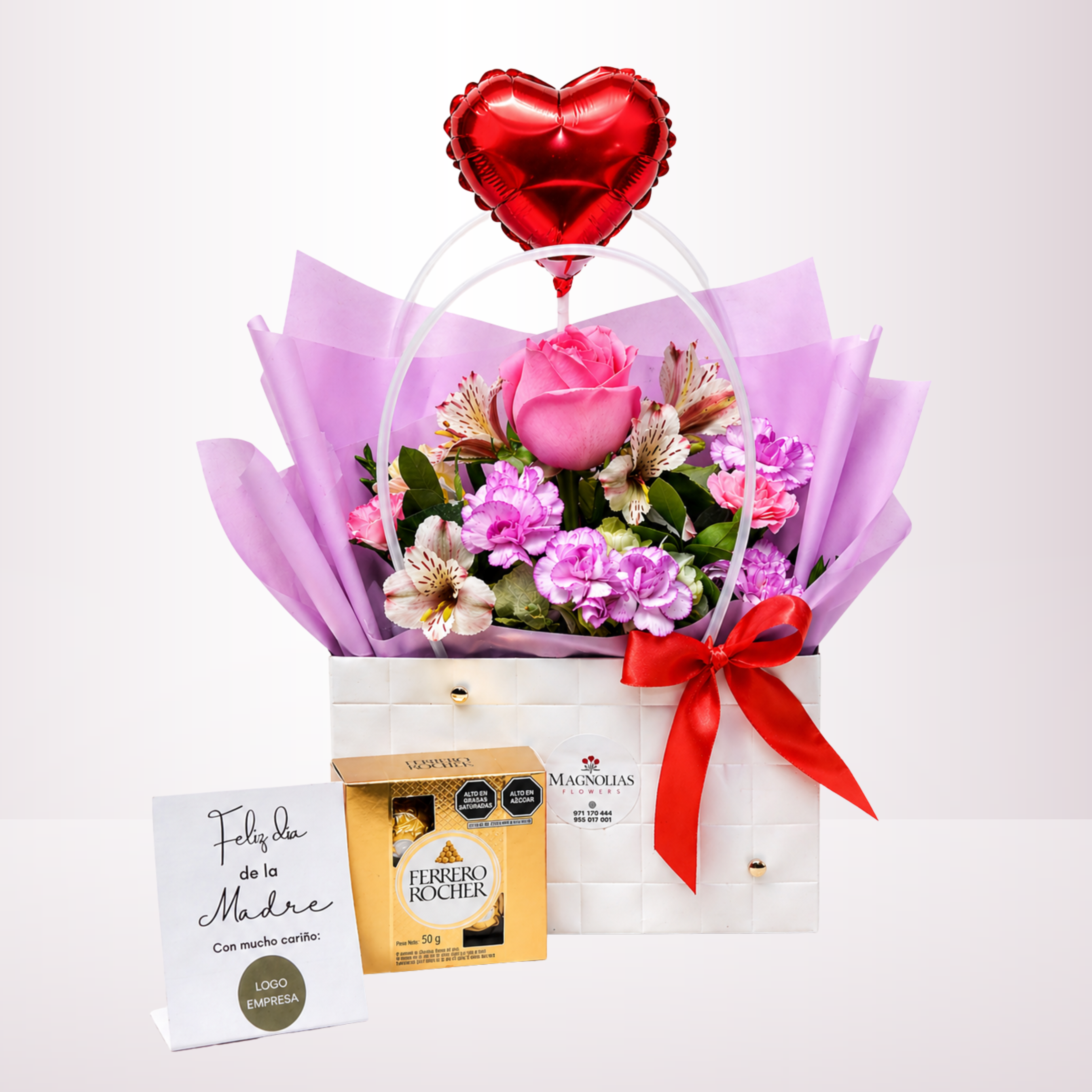 DULCE - BOX DE ROSA, VARIEDADES Y GLOBO